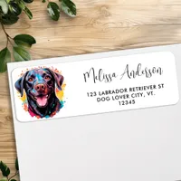Labrador Retriever Colorful Dog Return Address Label