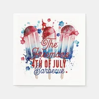 Modern Watercolor Patriotic 4th of July Party  Napkins