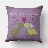 Dinosaur Wedding Throw Pillow