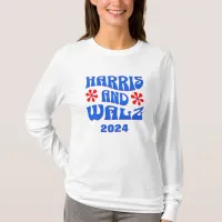 Harris & Walz Retro flowers Long Sleeved T-Shirt