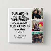 Trendy Typography Best Friends Names Photo Collage Button