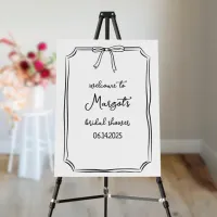 Hand Drawn Bow Coquette Bridal Shower Welcome Sign