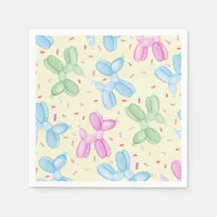Pastel Balloon Animal Birthday Party Napkins