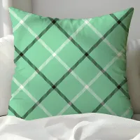 Mint Green Plaid  Throw Pillow