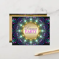  Magical Blacklight Mandala Dinner Party Invite