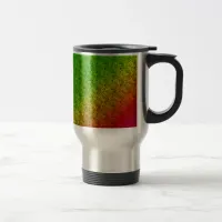 Floral Green Red Rainbow Gradient Diagonal Blend Travel Mug