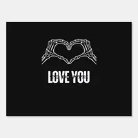 To Death Skeleton Heart Hands Classic Look Sign