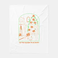 Tis The Season To Be Creepy Halloween Fleece Blanket