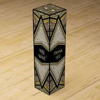 Black Gold Triangle Sparkler Art Deco Wine Box