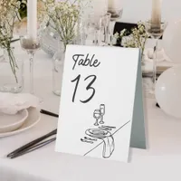 Modern Minimalist Luxury Wedding Hand-Drawn  Table Tent Sign