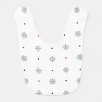 Christmas snowflakes and dots pattern baby bib