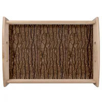 Rustic Faux Piece of Wood Grain Tree Bark Serving Tray