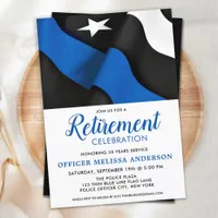 Police Retirement Thin Blue Line Law Enforcement Invitation