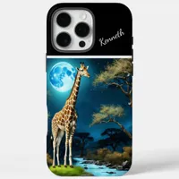 Giraffe Silhouette on River iPhone 16 Pro Max Case