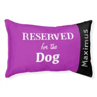 Reserved for the Dog Modern Magenta Custom Name Pet Bed