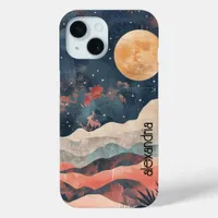 Watercolor Landscape Abstract Painterly With Name iPhone 15 Case