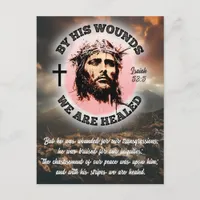 By His Wounds We Are Healed Easter Postcard