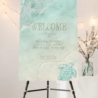 Sea Foam Beach Wedding Welcome ID837 Foam Board