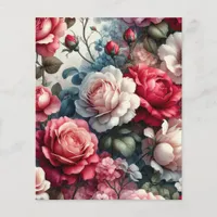 Timeless Rose Floral Charm Paper Sheet