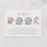 *~* Cute Sweet Animal Letters Baby Bring a Book Enclosure Card