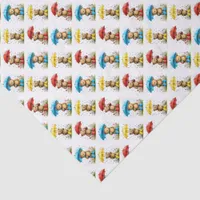 Cute Bears in Galoshes with Umbrellas Whimsical Tissue Paper