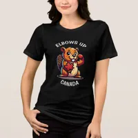 Beaver with a Maple Leaf and Elbows Up Canada Big Tri-Blend Shirt