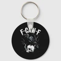 Crow F-Caw-F Funny Bird Skull Adult Humor Vintage  Keychain