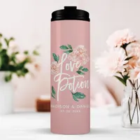 Love Potion Blush Pink Floral Personalized Wedding Thermal Tumbler