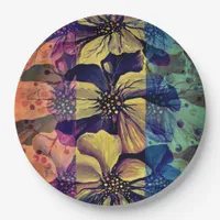 Delphinium  flowers painting paper plates