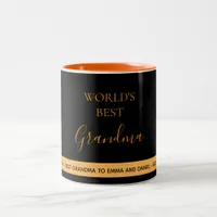 Grandmother black modern Two-Tone coffee mug