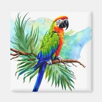 Cute AI Generated Macaw Parrot Magnet