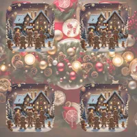 Gingerbread house and cute gingerbread family  paper plates