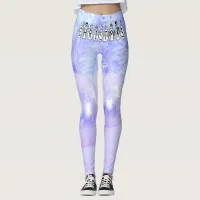 Merry Christmas Snow People Font, Blue Tint Snow Leggings