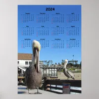 Calendar - Pelicans on Pier 2024 Poster