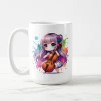 Cute Anime Girl Playing Cello Player Coffee Mug