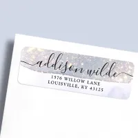 Holographic Purple Glitter Luxury Return Address Label