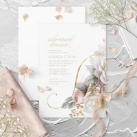 Floral Drama Wedding Rehearsal Dinner ID1022 Invitation