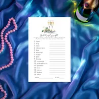 Pearls & Prosecco Bridal Shower Word Scramble Game