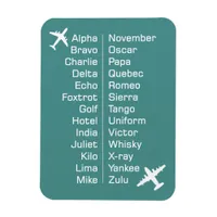 Phonetic Alphabet Reminder With Aeroplanes Magnet