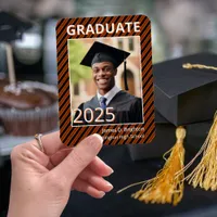 Orange School Color Photo Graduation  Magnet