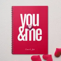 Cherry You & Me Personalized Pink Valentine's Day  Notebook