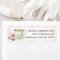 Tea Party Bridal Shower Return Address Label