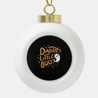 Daddy’s Little Boo, Happy Halloween Ceramic Ball Christmas Ornament