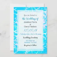 Blue and Pink Water Fluid Art Wedding   Invitation