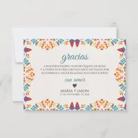 Fiesta Elegant Colorful Floral Spanish Wedding Thank You Card