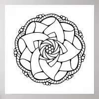 Unique Mandala Adult Coloring Poster