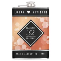 Elegant 32nd Bronze Wedding Anniversary Flask