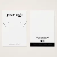 Add Your Logo Necklace Earrings Display Card