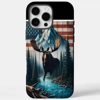 Moose Under The Stars And Stripes iPhone 16 Pro Max Case