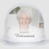 Modern 2 Photos Name Happy Retirement Gift Snow Globes